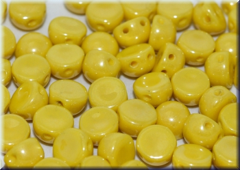 2-Hole-Cabochons 6mm Lemon Shimmer