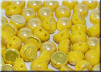 2-Hole-Cabochons 6mm Lemon Full Light AB