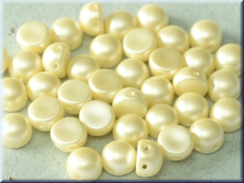2-Hole-Cabochons 6mm Pastel Cream