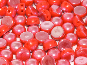 2-Hole-Cabochons 6mm Op. Light Red AB