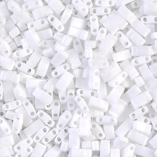 Miyuki Half Tila Beads -Opaque White - 5g
