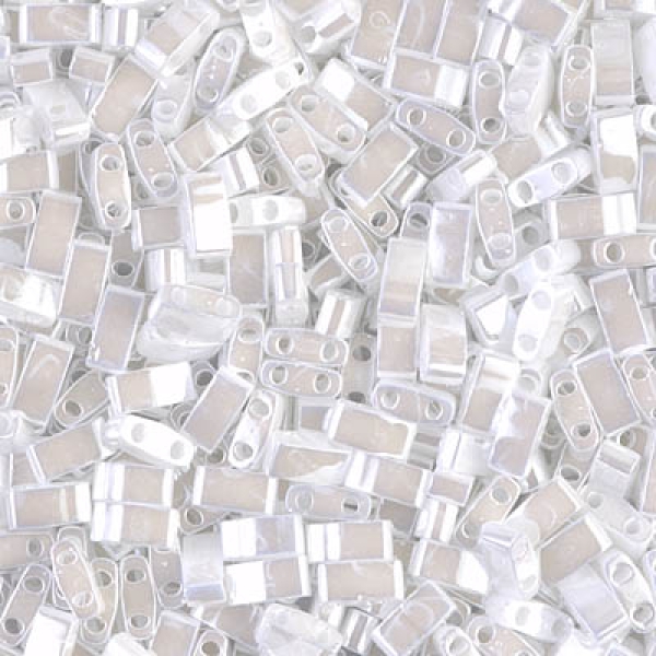 Miyuki Half Tila Beads - White Pearl Ceylon