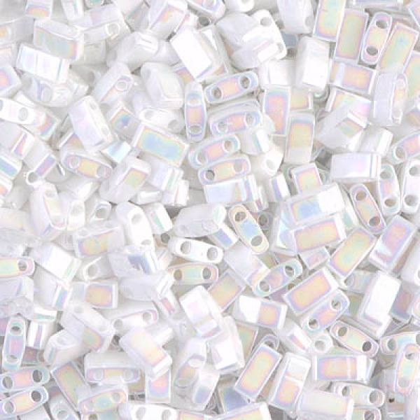 Miyuki Half Tila Beads - White AB