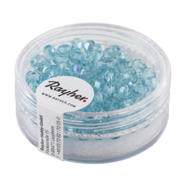 3 mm Glasschliffperlen Türkis AB - 100 Stück