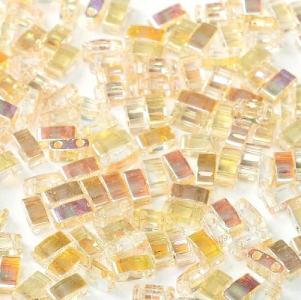 Miyuki Half Tila Beads - Crystal Yellow Rainbow