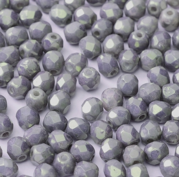 4 mm Glasschliffperlen Chalk Copper (Grey)