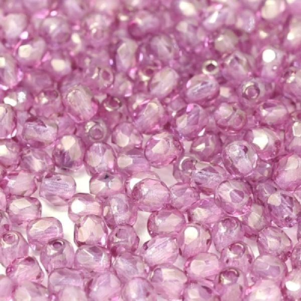 3 mm Glasschliffperlen Crystal Lila Luster - 100 Stück