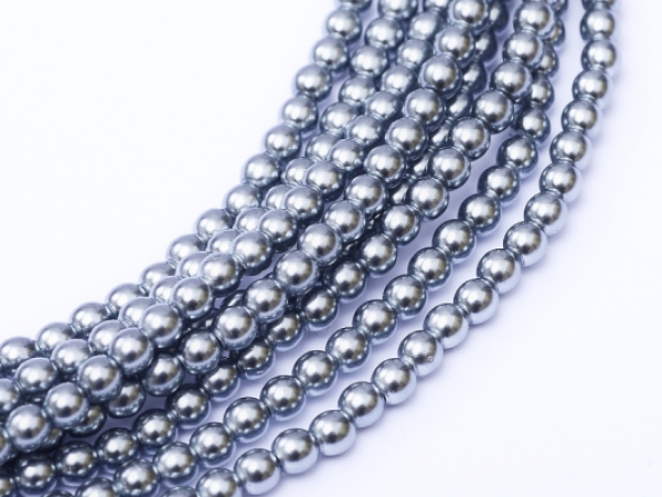 Glasperlen Silvergrey