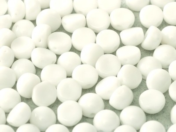 2-Hole-Cabochons 6mm Chalk White