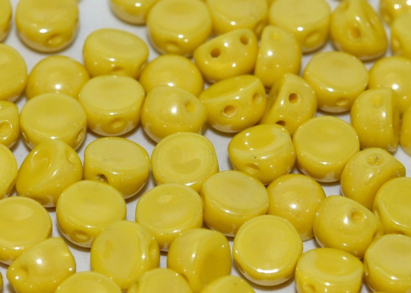 2-Hole-Cabochons 6mm Lemon Shimmer