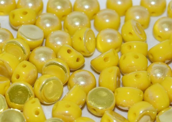 2-Hole-Cabochons 6mm Lemon Full Light AB