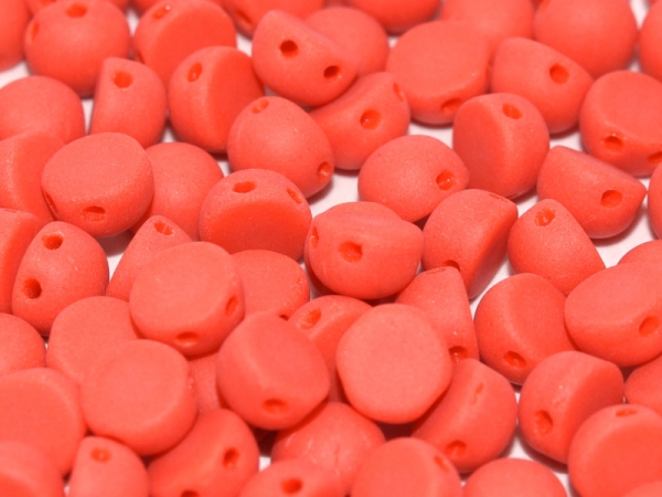 2-Hole-Cabochons 6mm Matt Red