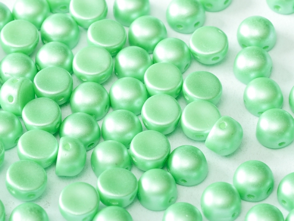 2-Hole-Cabochons 6mm Pastel Light Green