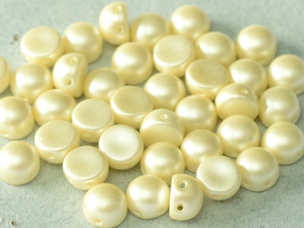 2-Hole-Cabochons 6mm Pastel Cream