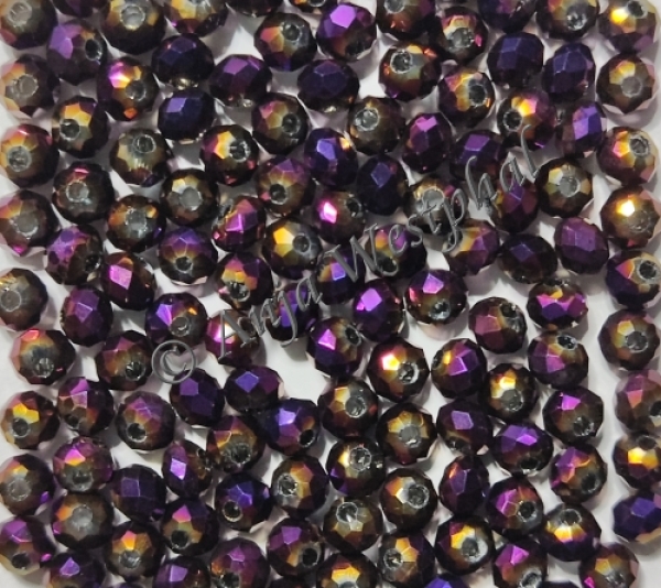 4 mm Rondelle / Donut / Briolette - Lila Metallic - 25 Stück