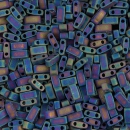 Miyuki Half Tila Beads - Matt Black AB
