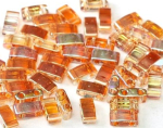 Miyuki Half Tila Beads - Orange Rainbow
