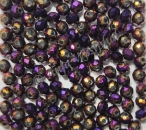 4 mm Rondelle / Donut / Briolette - Lila Metallic - 25 Stück